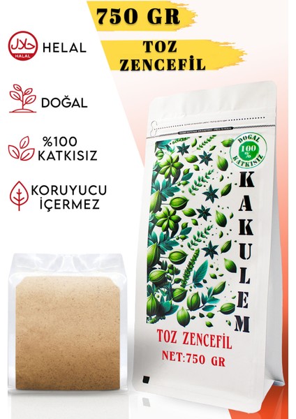 Sertifikalı Öğütülmüş Toz Zencefil 750 gr