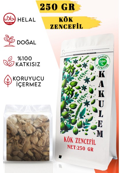 Sertifikalı Kök Zencefil 250 gr