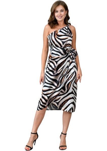 Tek Omuzdan Askılı Parlak Saten Kumaş Kuşak Detaylı Midi Kadın Abiye Gece Şık Kadın Elbise 003 fiyatları