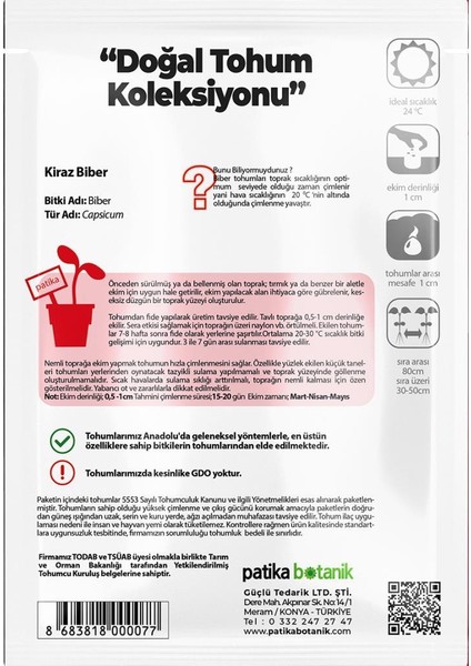 150 Adet Yerli Ata Kiraz Biber Tohumu (Tatlı) modelleri