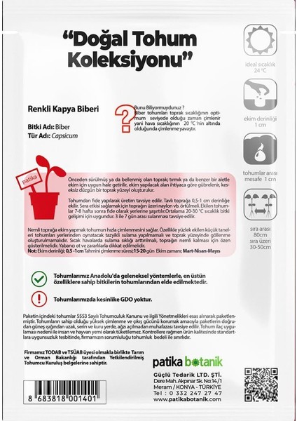 75 Adet Yerli Ata Renkli Kapya Biber Tohumu