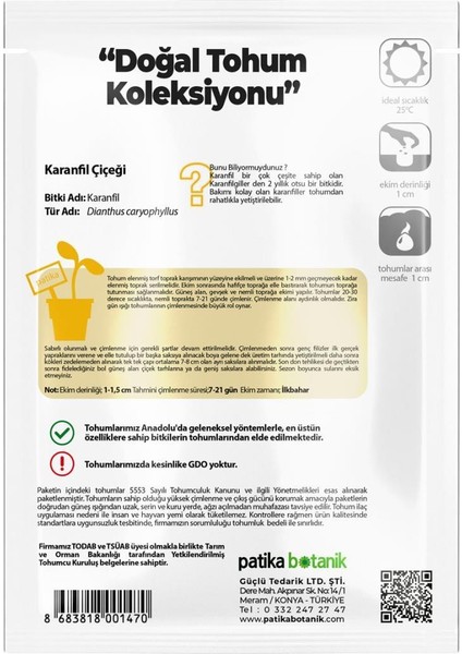 100 Adet Karanfil (Dianthus Caryophyllus) Çiçek Tohumu modelleri