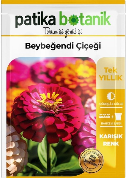 Patika Botanik 30 Adet Beybeğendi (Zinnia) Çiçek Tohumu