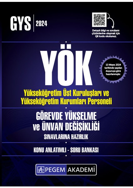 2024 YÖK Görevde Yükselme ve Ünvan Değişikliği Konu Anlatımlı Soru Bankası