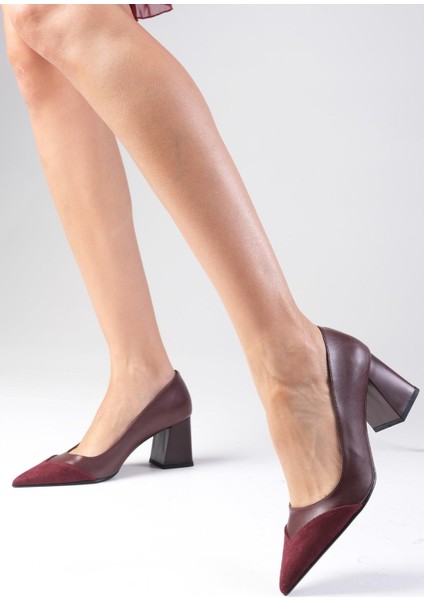 Whitney Bordo Renk Blok Topuklu Kadın Topuklu Ayakkabı fırsatları