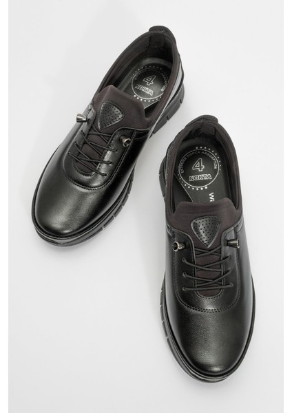 Kadın Lastik Bağlı Günlük Ayakkabı Siyah Cilt indirimleri