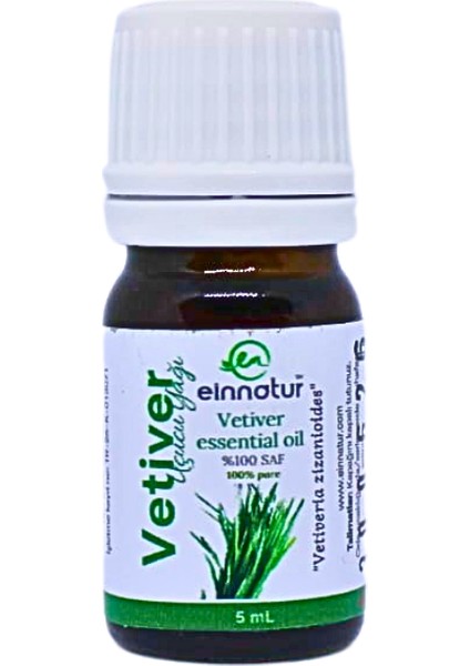 Ein Natur Vetiver Uçucu Yağı, 5 ml,  Saf, Vetiveria Zizanioides Essential Oil