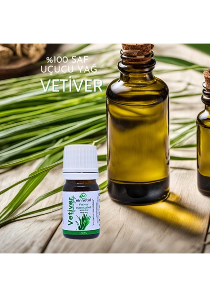 Ein Natur Vetiver Uçucu Yağı, 5 ml,  Saf, Vetiveria Zizanioides Essential Oil