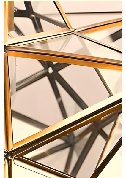 Tekno Trust Mira Model Yıldız Gold Renk Kaplama Metal Salon Yatak Mutfak Hol Modern Tavan Plafonyer Avize