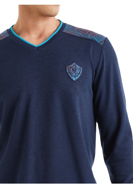 Erkek Pijama Takımı 40606 - Lacivert indirimleri