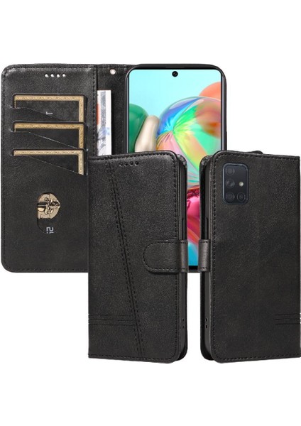 Samsung Galaxy A71 5g Için Filp Durumda Kredi Kartı ile Pu Deri Preslenmiş (Yurt Dışından)