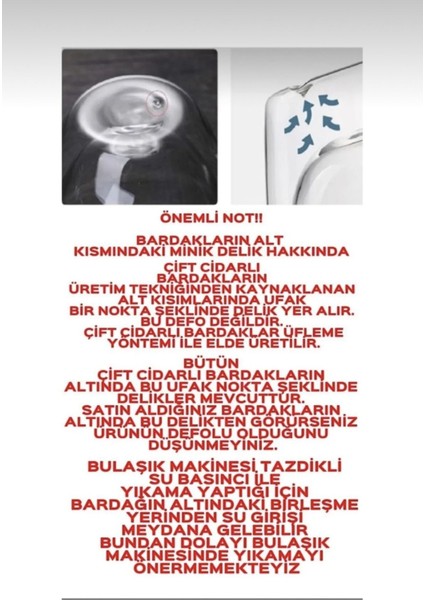 2 Adet Çift Cidarlı Cam Çay Fincanı 300 ml Kahve Sunum Bardak Isıya Dayanıklı Kahve Bardak