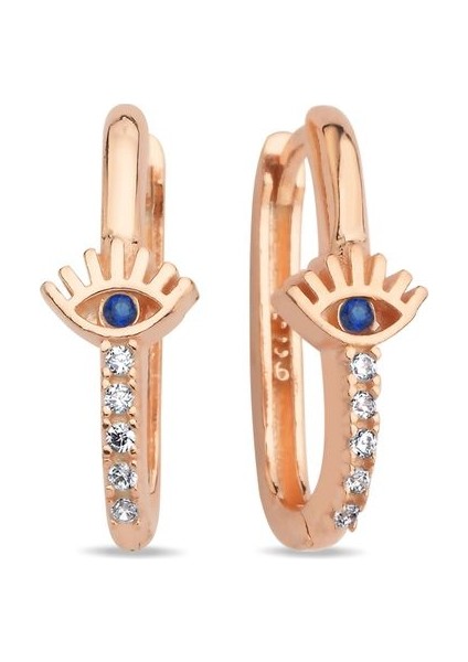 925 Ayar Gümüş Rose Kaplama Göz U Model Küpe