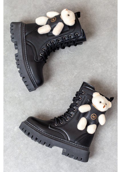 Ayıcıklı Soğuk Geçirmez Kaymaz Taban Kız Çocuk Bot, Fermuarlı Kız Çocuk Krem Bot, Bej Çocuk Bot modelleri