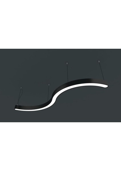 Su Yolu Lineer Aydınlatma Armatür Siyah - Günışığı 3000-3200K - Çap : 120 cm (1,2m) - 45W - 5850LM fiyatları
