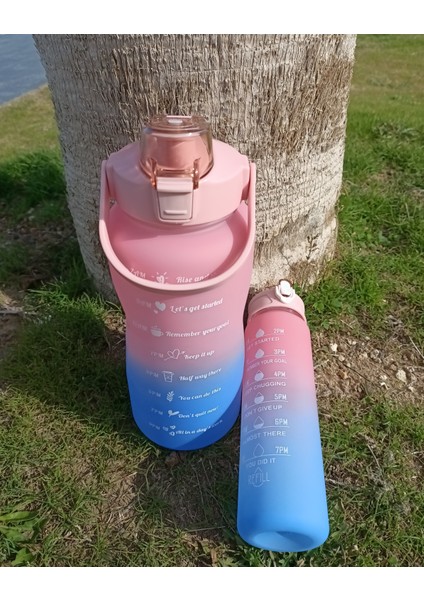 Motivasyonel 2 Lt + 900 ml 2'li Sporcu Motivasyon Su Matarası Dayanıklı