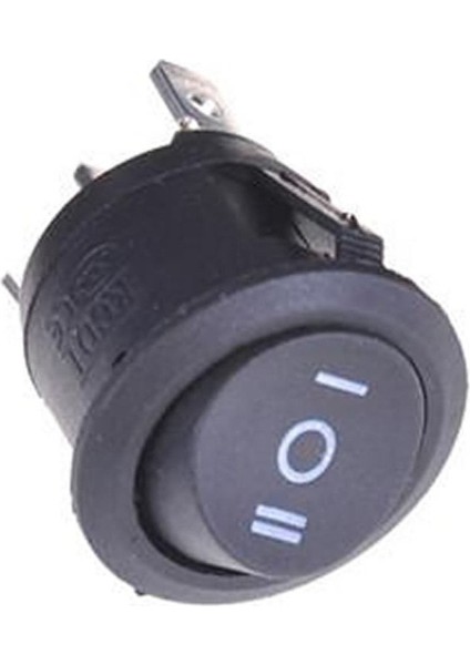 Yuvarlak 3 Pin Anahtar Rocker Switch Mini Buton Siyah 3 Durumlu