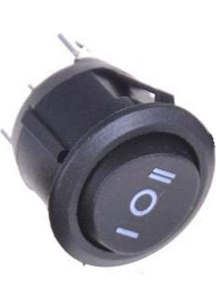 Yuvarlak 3 Pin Anahtar Rocker Switch Mini Buton Siyah 3 Durumlu