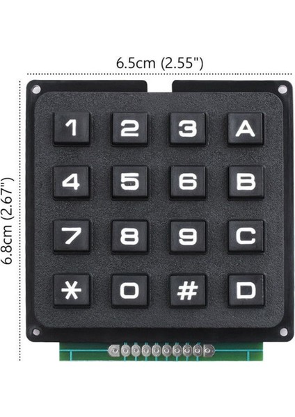 4x4 Matrix Tuş Takımı Keyboard Keypad 16 Buton Alarm Şifre
