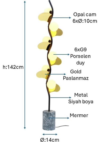 Siyah Boyalı Lambader PLC-1218-L-BSY