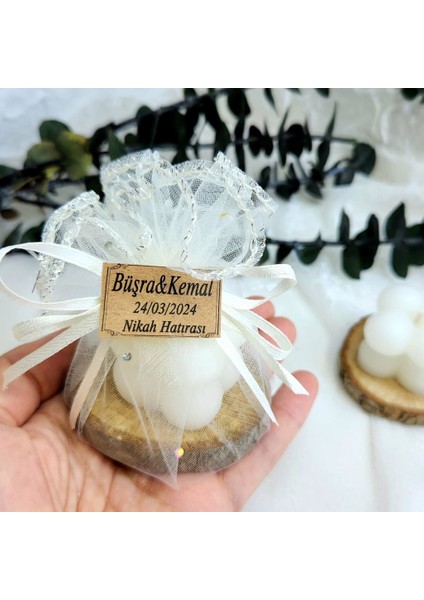 30 Adet Bubble Mum Kütük Üzeri Nikah Nişan Kına Lik Nikah Şekeri