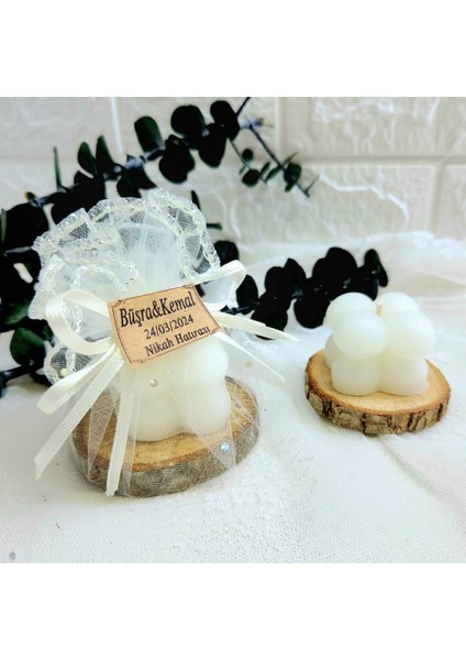 30 Adet Bubble Mum Kütük Üzeri Nikah Nişan Kına Lik Nikah Şekeri fiyatları