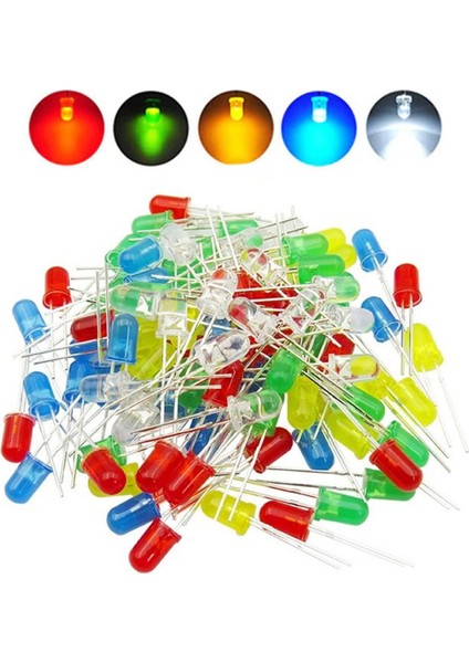 100 Adet 5mm LED Seti