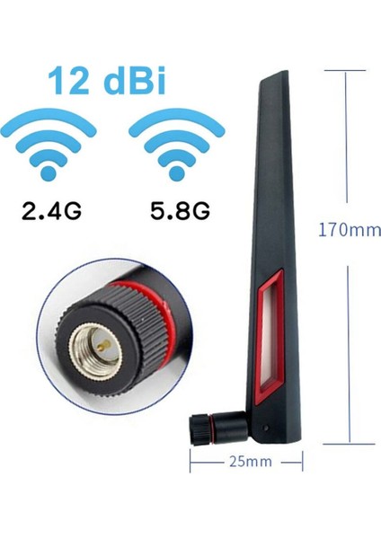 12DBI Dual Band Anten Sma Erkek 2.4ghz 5.8ghz Rf Gsm Wifi Sinyal Kuvvetlendirici Anten 2g/3g/4g