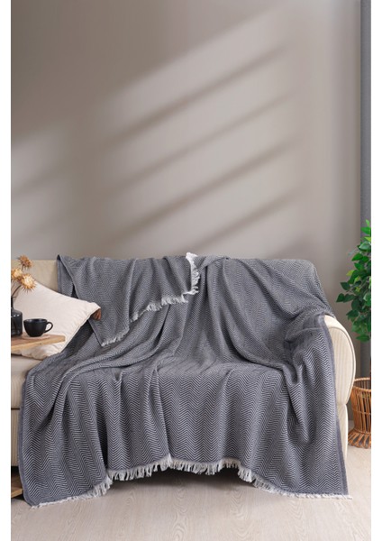 Carden Pamuklu Çift Kişilik Pike-Yatak Örtüsü 200x230 cm Antrasit
