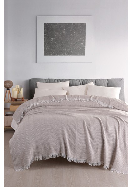 Carden Pamuklu Çift Kişilik Pike-Yatak Örtüsü 200x230 cm Bej