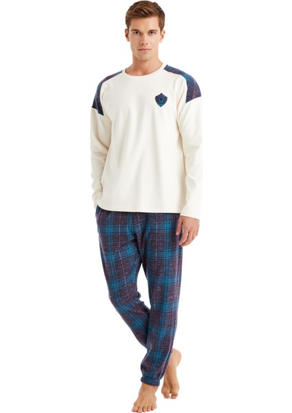 Erkek Pijama Takımı 40605 - Krem