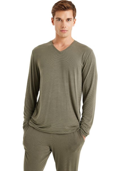 Erkek Pijama Takımı 40635 - Yeşil