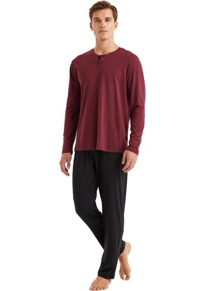 Erkek Pijama Takımı 40579 - Bordo