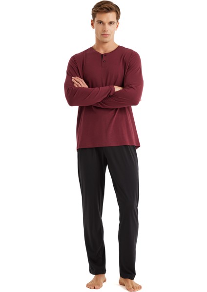 Erkek Pijama Takımı 40579 - Bordo