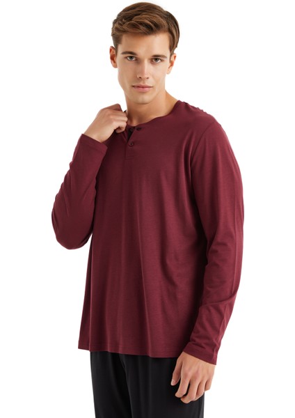 Erkek Pijama Takımı 40579 - Bordo