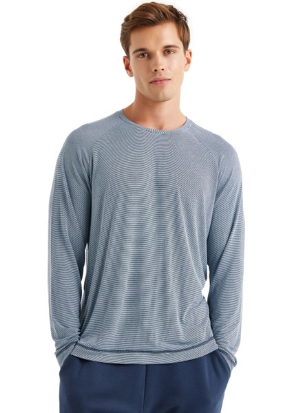 Erkek T-Shirt 40595 - Mavi