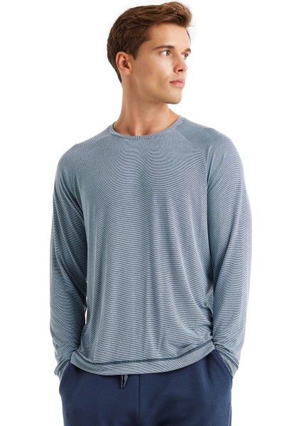 Erkek T-Shirt 40595 - Mavi