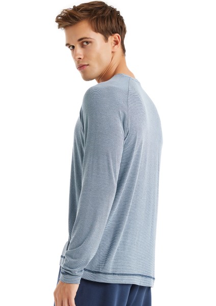 Erkek T-Shirt 40595 - Mavi