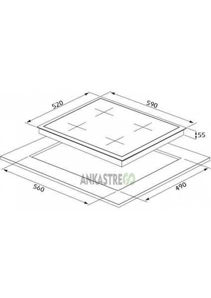 2Li Cam Ankastre Set CS5335B01 - 3373 Misto 60 Siyah