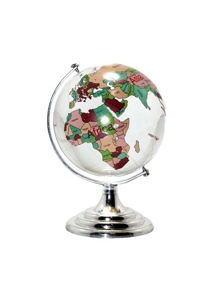 Dünya Şeklinde Dekoratif Kristal Küre 9 cm