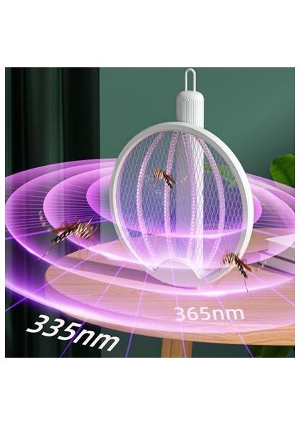 Asılabilen ve Masaüstü Olabilen 2W Sinek Öldürücü Mor Işıklı Raket