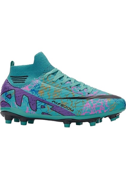 Çoraplı Bilekli Boğazlı Krampon Futbol Ayakkabısı TURKUAZ - MOR