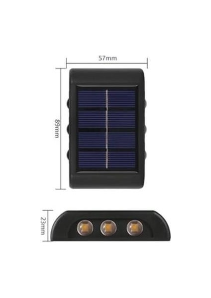 6 Ledli Solar Güneş Enerjili Aplik Led, Dekoratif Duvar Monteli Gün Işığı LED