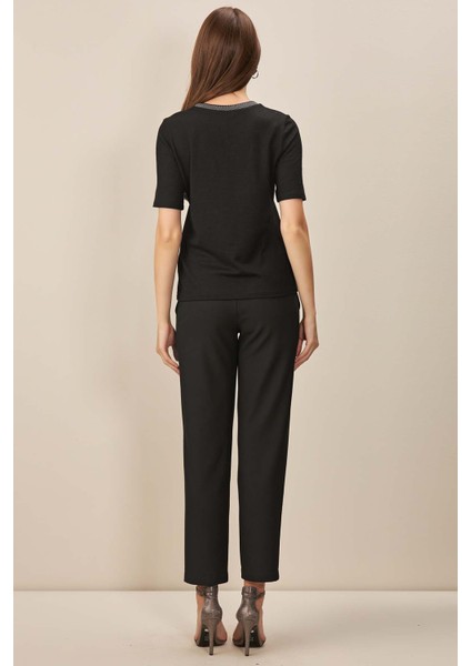 Kısa Kollu Siyah Örme Bluz fırsatları