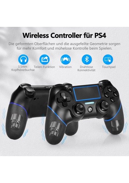 Ps4 Için Kablosuz Ps4/ Slim/pro/pc Çift Titreşimli / 6 Eksenli Gyro Sensor Gamepad Joystick