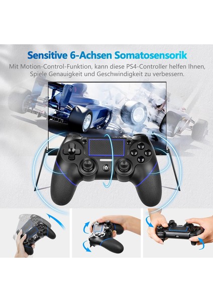 Ps4 Için Kablosuz Ps4/ Slim/pro/pc Çift Titreşimli / 6 Eksenli Gyro Sensor Gamepad Joystick