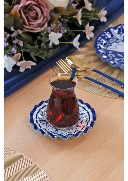 Bluebloom 6 Kişilik Çay Tabağı Takımı