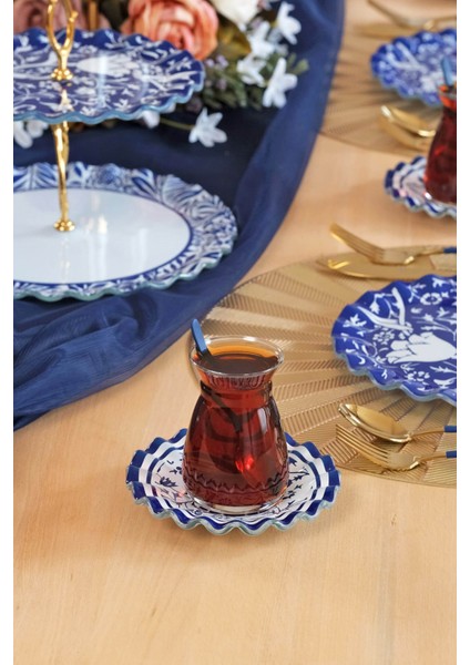 Bluebloom 6 Kişilik Çay Tabağı Takımı