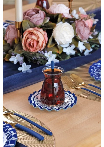 Bluebloom 6 Kişilik Çay Tabağı Takımı