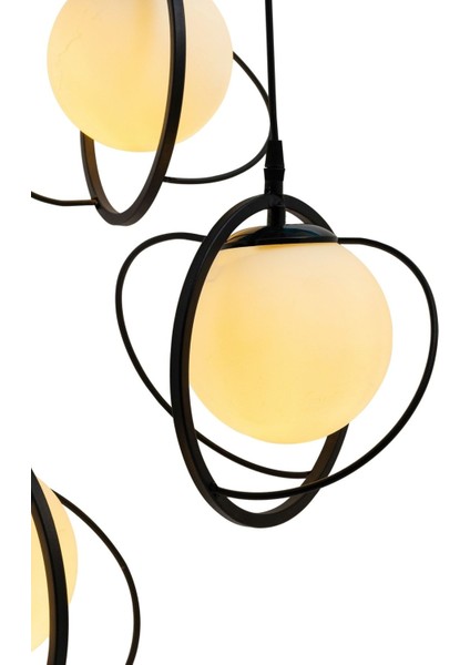 Tekno Trust Dünya 3 Lu Tepsi Glop Beyaz Rengi Camlı Siyah Avize. Salon, Mutfak, Genç, Odası, Yatak Odası, Mağaz fırsatları